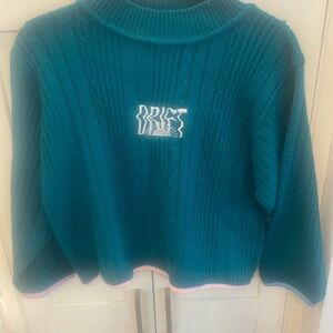Teal Cable Knit Sweater